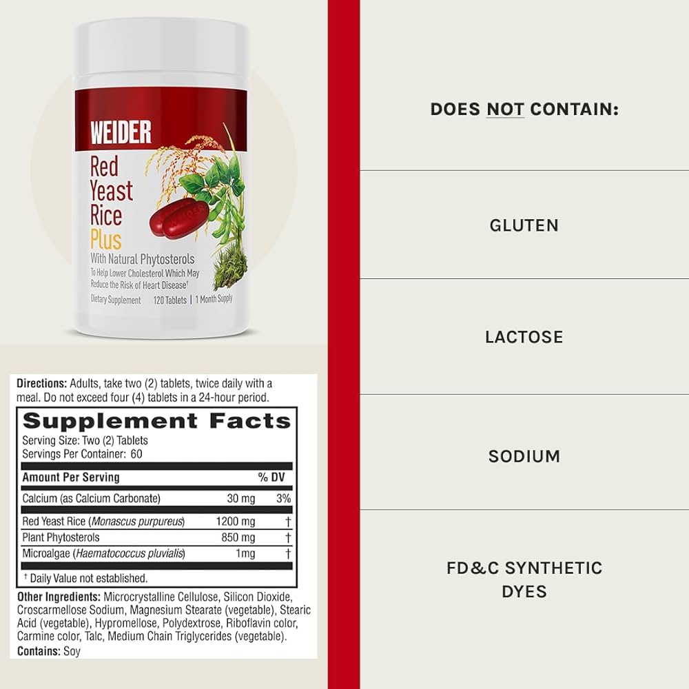 Red Yeast Rice Plus – Weider (240 tabletas) - Image 2