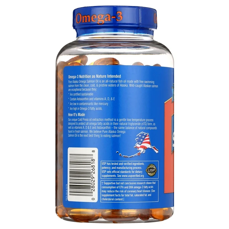 Wild Alaskan Salmon Oil Omega 3 1000mg – Pure Alaska Omega (210 softgels) - Image 3
