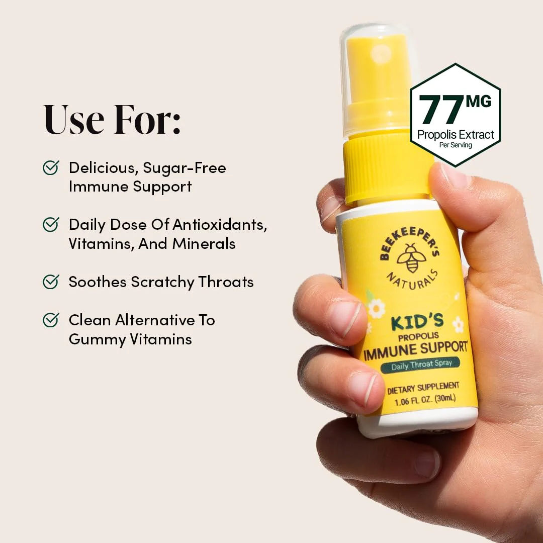 Kids Propolis Immune Support Beekeeper's Naturals Daily Throat Spray (30 ml) - Image 3