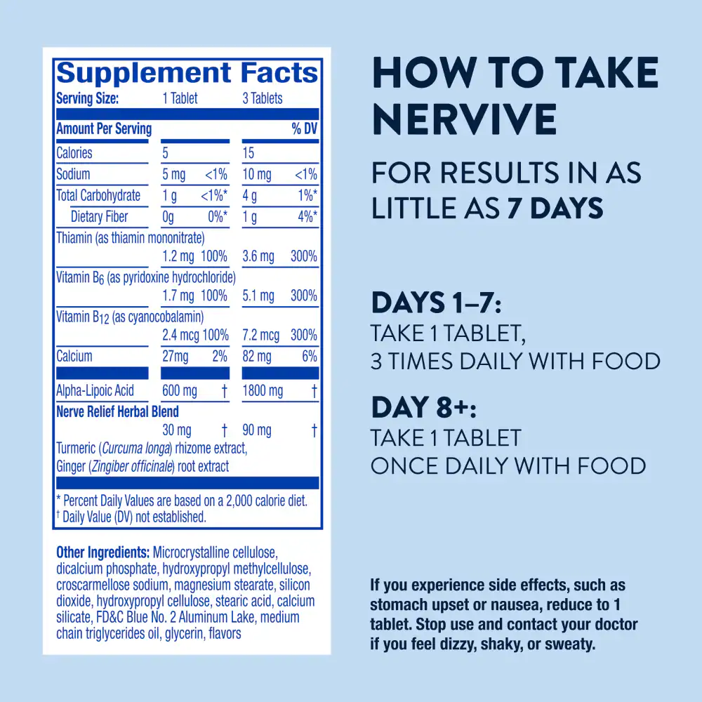 NERVIVE NERVE RELIEF 30 TAB - Image 2