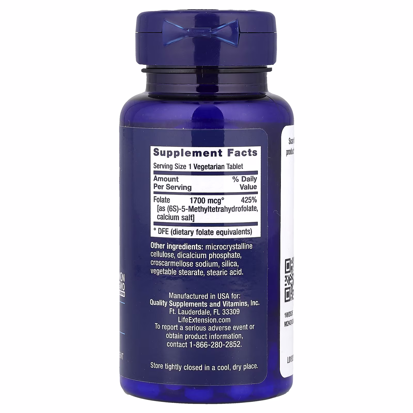 OPTIMIZED FOLTATE 1700MCG 100 TABLETAS - Image 2