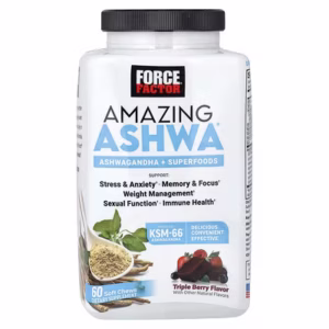 AMAZING ASHWA (ASHWAGANDHA+SUPERFOODS 60 SOFT CHEWS TRIPE BERRY FLAVOR)