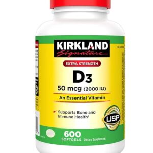 KIRKLAND SIGNATURE EXTRA STRENGTH D3 50mcg (600 softgels)