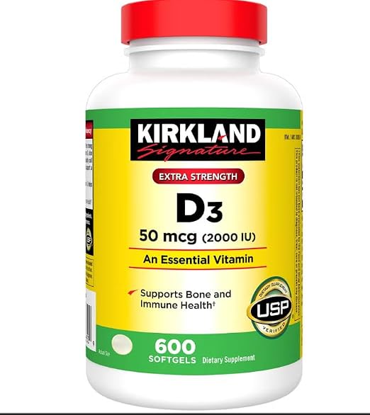 KIRKLAND SIGNATURE EXTRA STRENGTH D3 50mcg (600 softgels)