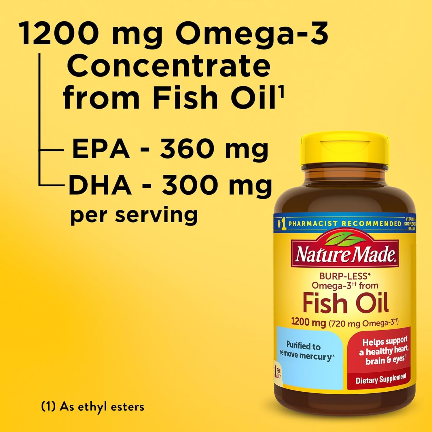 FISH OIL 1200MG 100 SOFTGELS NATURE MADE - Image 3