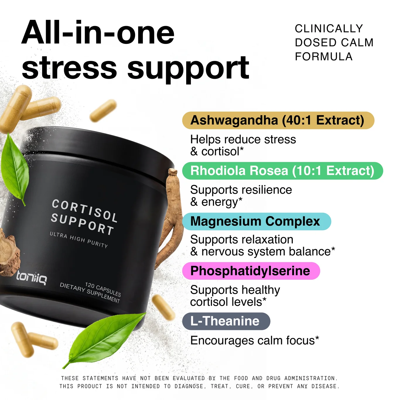 TONIIQ CORTISOL SUPPORT 2000 120 CAPS - Image 3