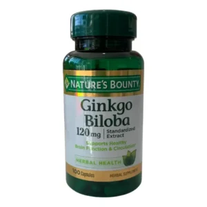Ginkgo Biloba Standardized Extract 120 mg supports healty 100 capsules