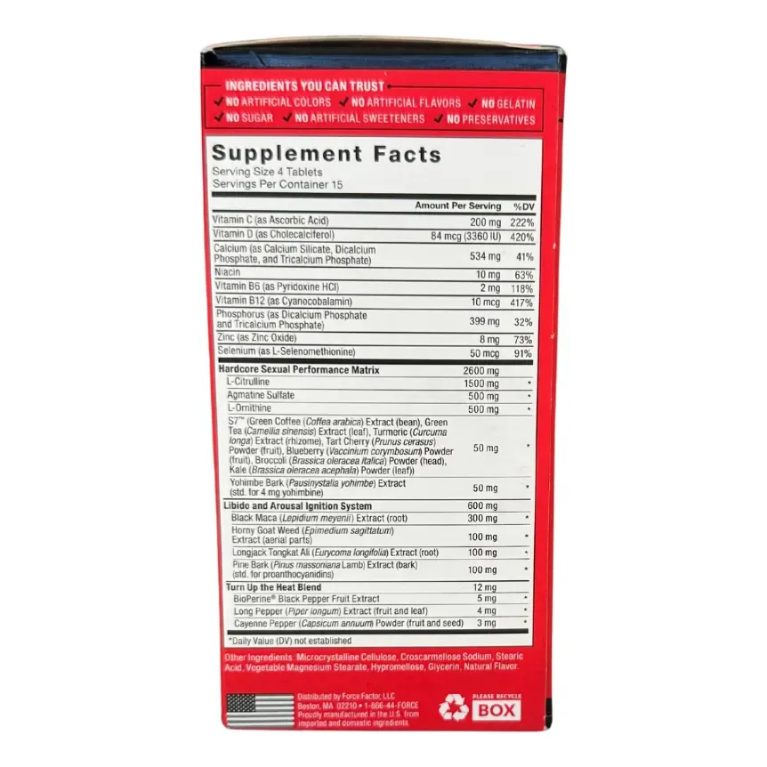 SCORE! HARDCORE PERFORMANCE AND LIBIDO INTENSIFIER(60 TABLETS) - Image 2