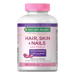 HAIR, SKIN & NAILS SOFTGELS EXTRA STRENGHT 5000mcg Biotin(250 liquid softgels)