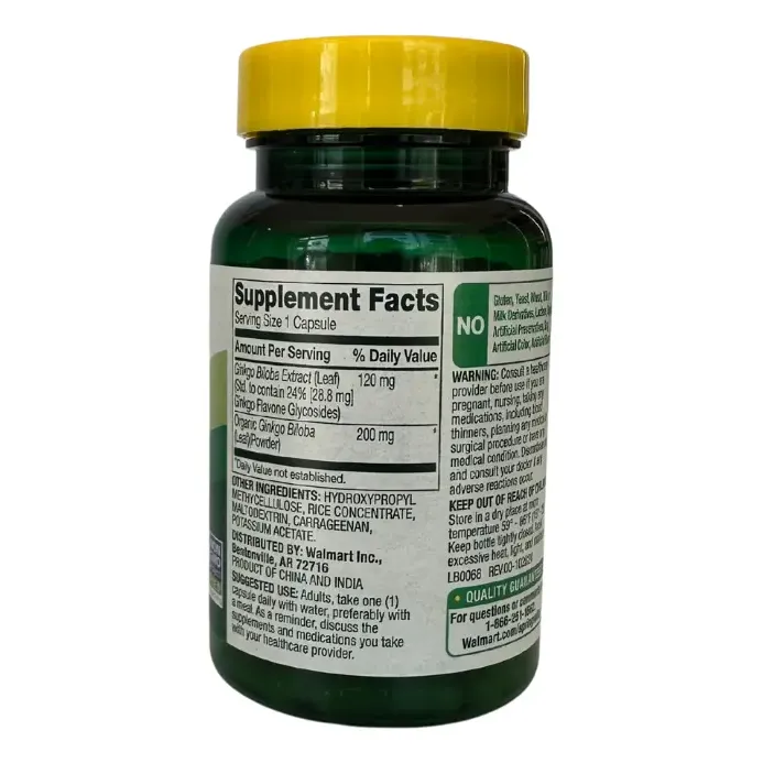 Ginkgo Biloba Extrac 120mg MEMORY SUPPORT 90 VEGETARIAN CAPSULES - Image 3