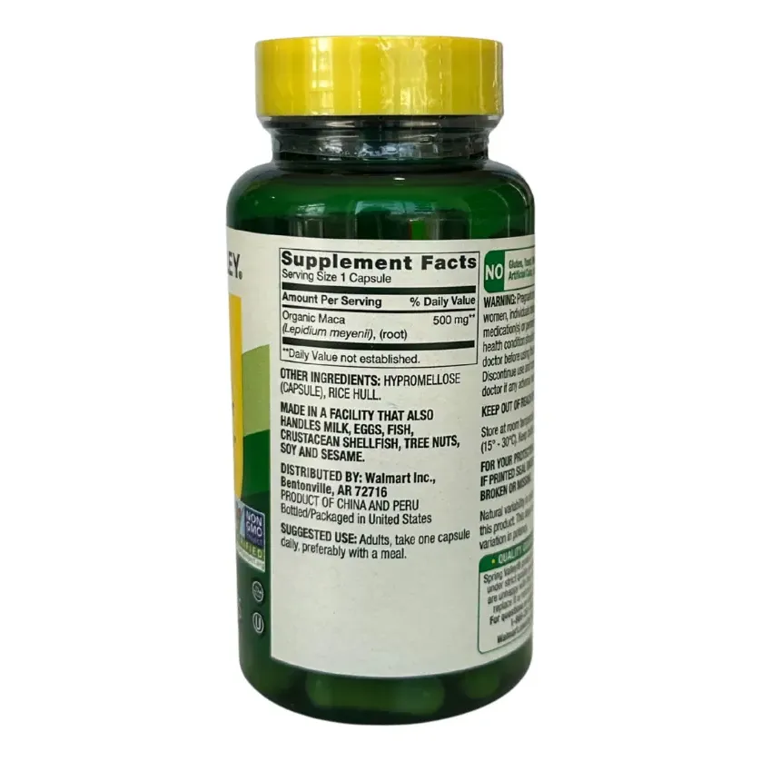 Maca 500mg GENERAL WELLNESS 90 VEGETARIAN CAPSULES - Image 2
