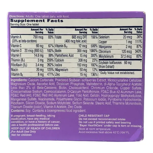 WOMENS MENOPAUSE FORMULA COMPLETE VITAMIN WHIT MORE 50 TAB - Image 2