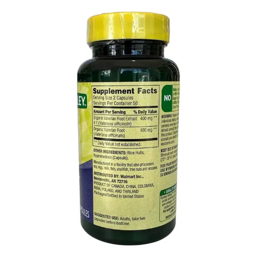 Valerian Root 500gm SLEEP SUPPORT 100 VEGETARIAN CAPSULES - Image 2
