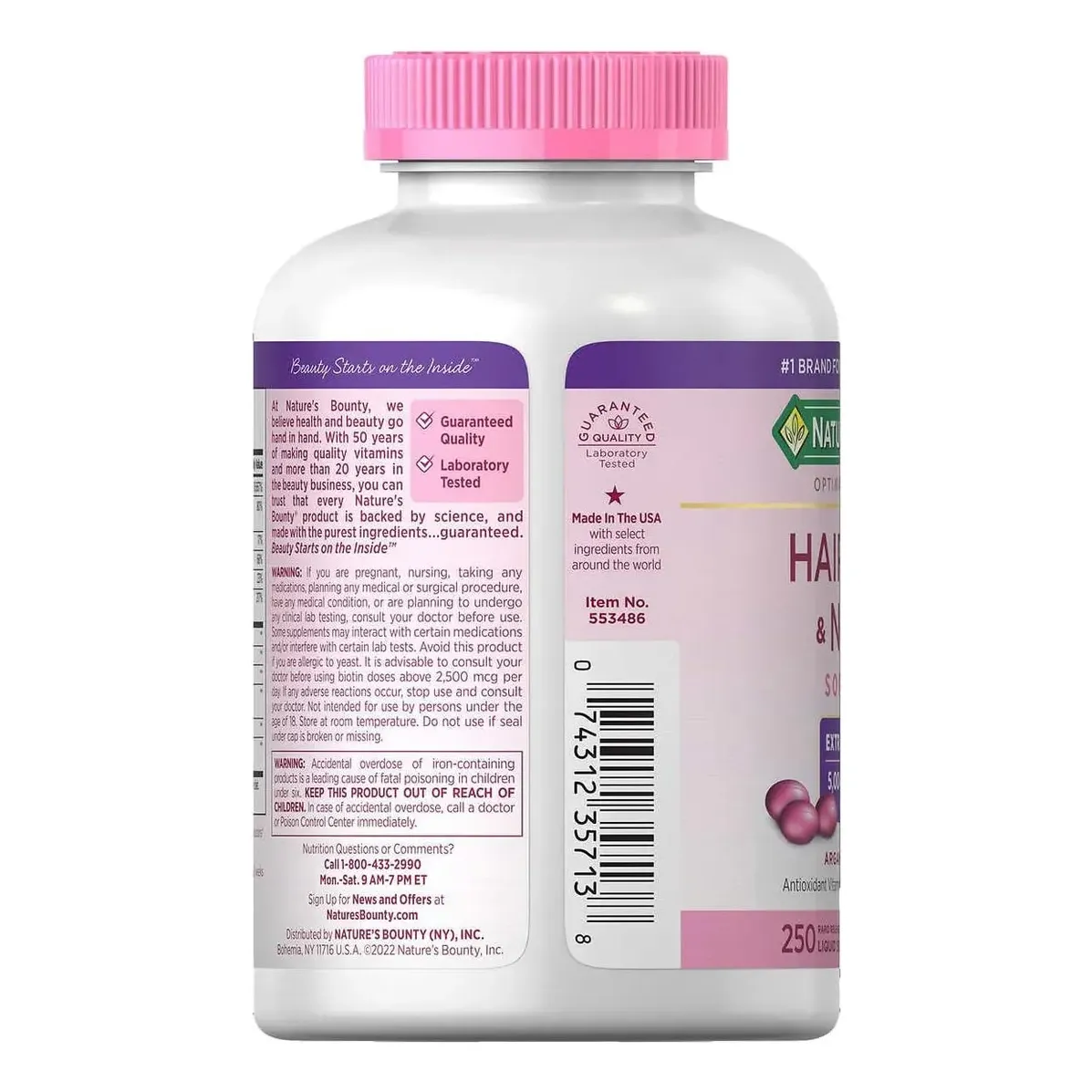 HAIR, SKIN & NAILS SOFTGELS EXTRA STRENGHT 5000mcg Biotin(250 liquid softgels) - Image 4