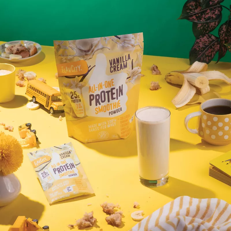 FLAVCITY ALL IN ONE PROTEIN SMOOTHIE POWDER VANILLA CREAM 430GR - Image 4