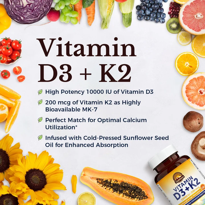 VITALITOWN VITAMIN D3 K2 90 SOFTGELS - Image 4