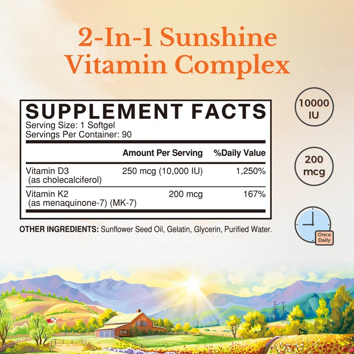 VITALITOWN VITAMIN D3 K2 90 SOFTGELS - Image 5